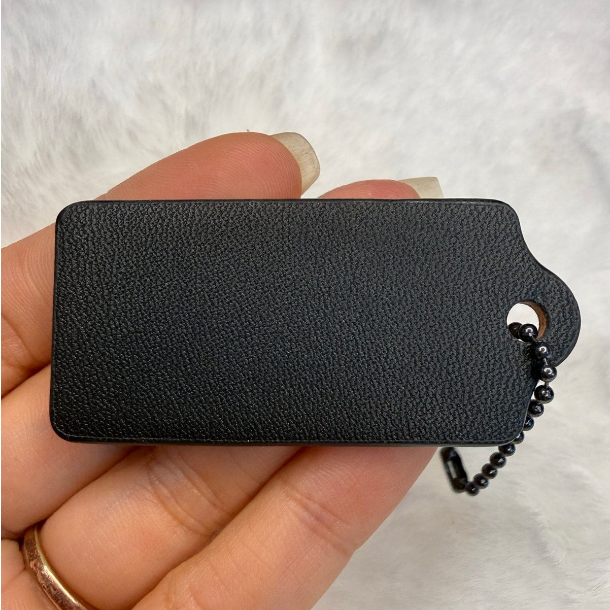 2" COACH Black Fob Bag Charm Hang tag Hangtag