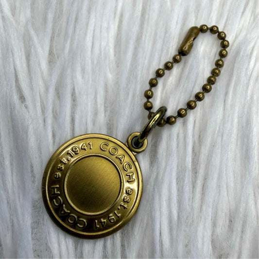 1" Coach Metal Circle Hangtag Hang Tag Bag Charm