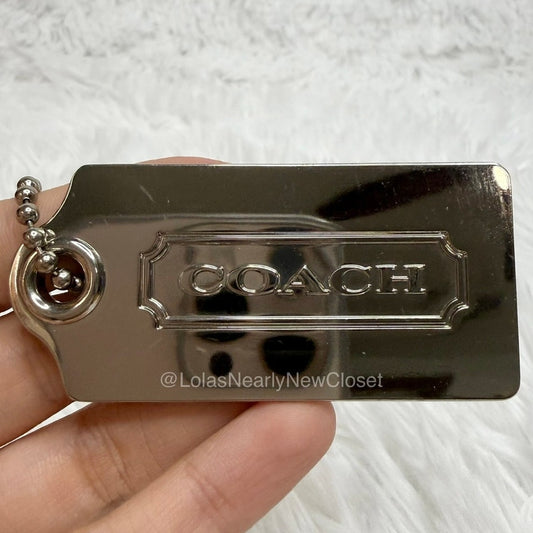2.5" COACH Metal Thick Fob Bag Charm Hang tag Hangtag
