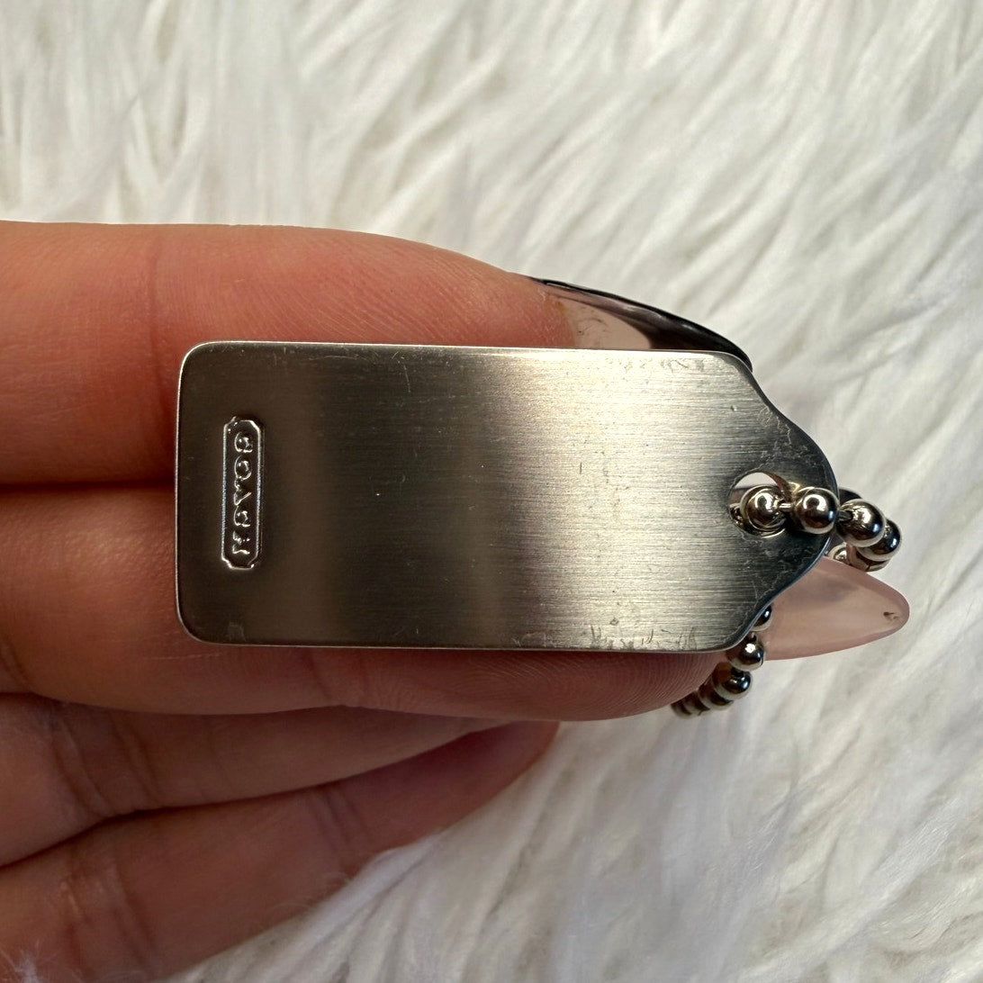 1" Coach Silver Metal Hangtag Tag Hang Tag Fob