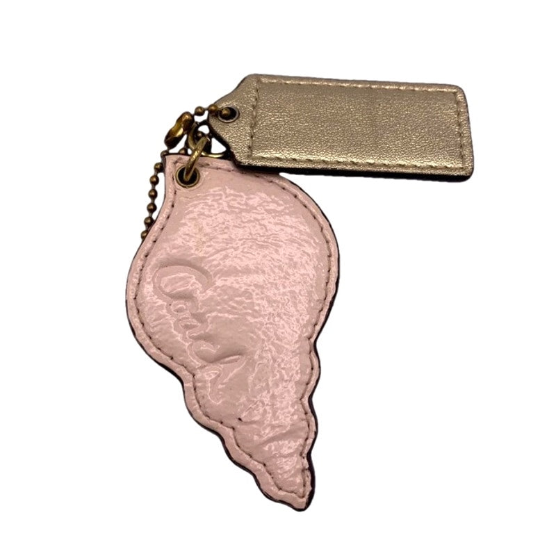 COACH Shell Gold Pink COACH Fob Bag Charm Hang tag Hangtag