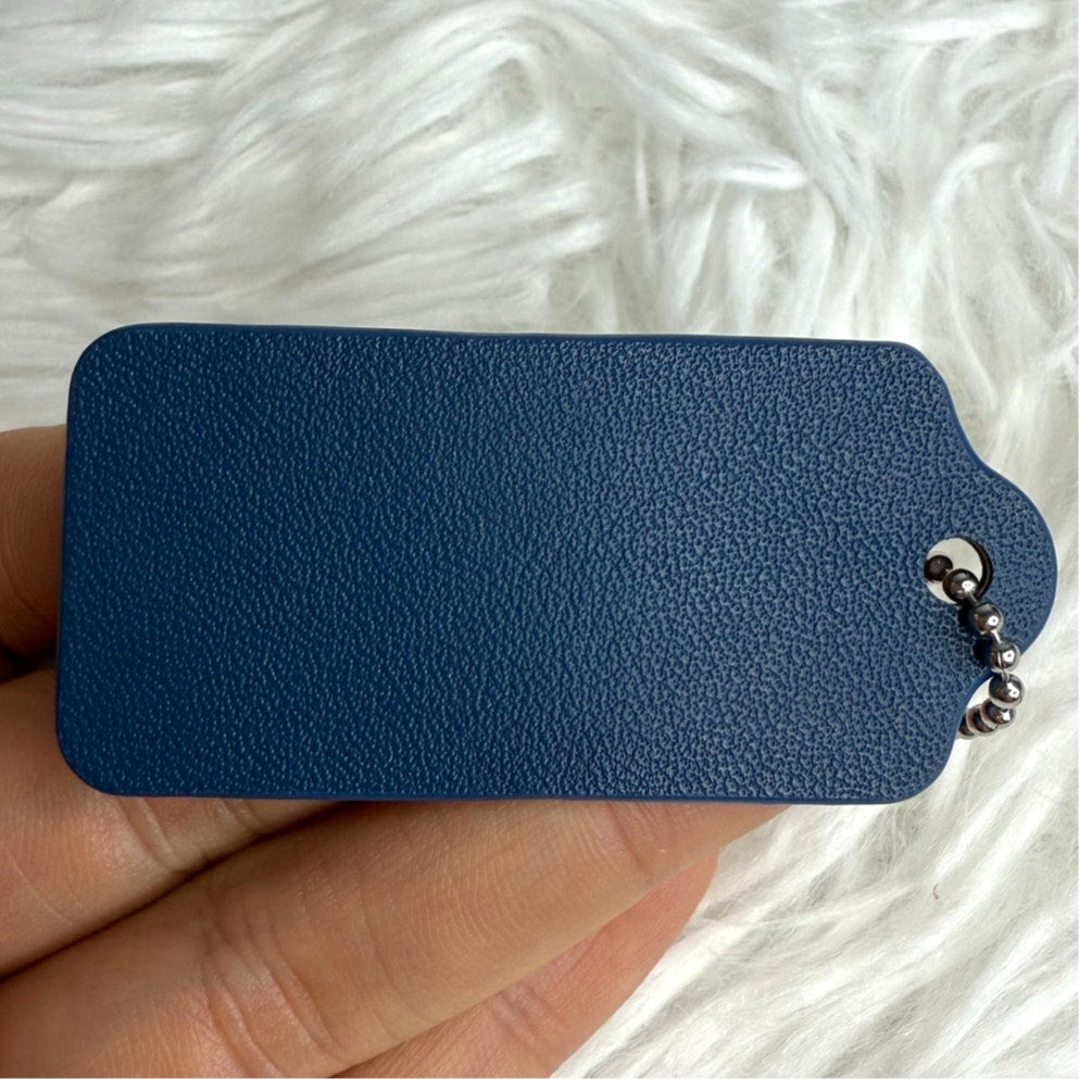 2" COACH Blue Fob Bag Charm Hang tag Hangtag