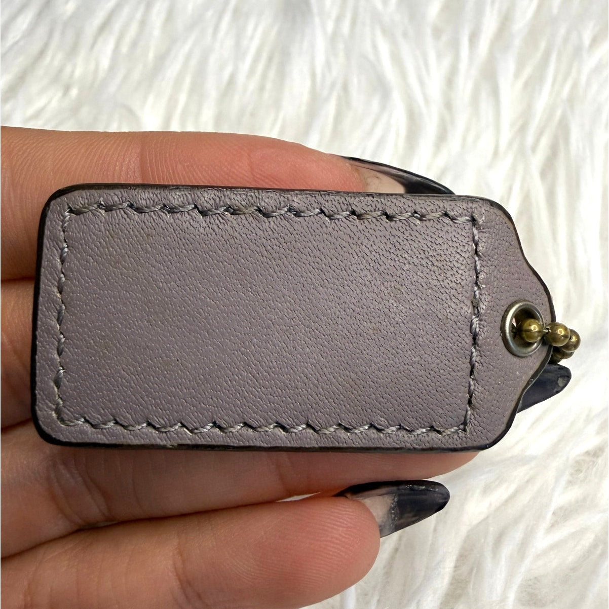 1.5” COACH Gray Fob Bag Charm Hang tag Hangtag