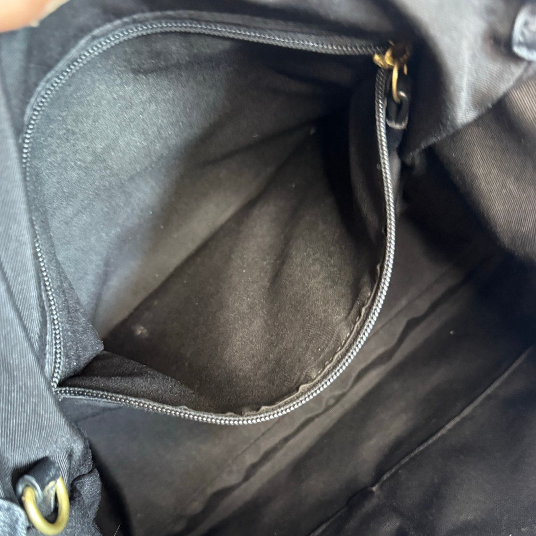 y2k COACH Black Brown Khaki Signature Legacy Flip Turnlock