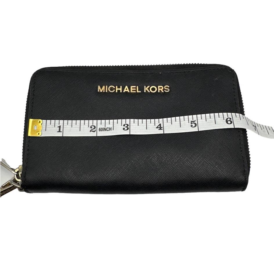 MICHAEL KORS Black Zip Around Wallet