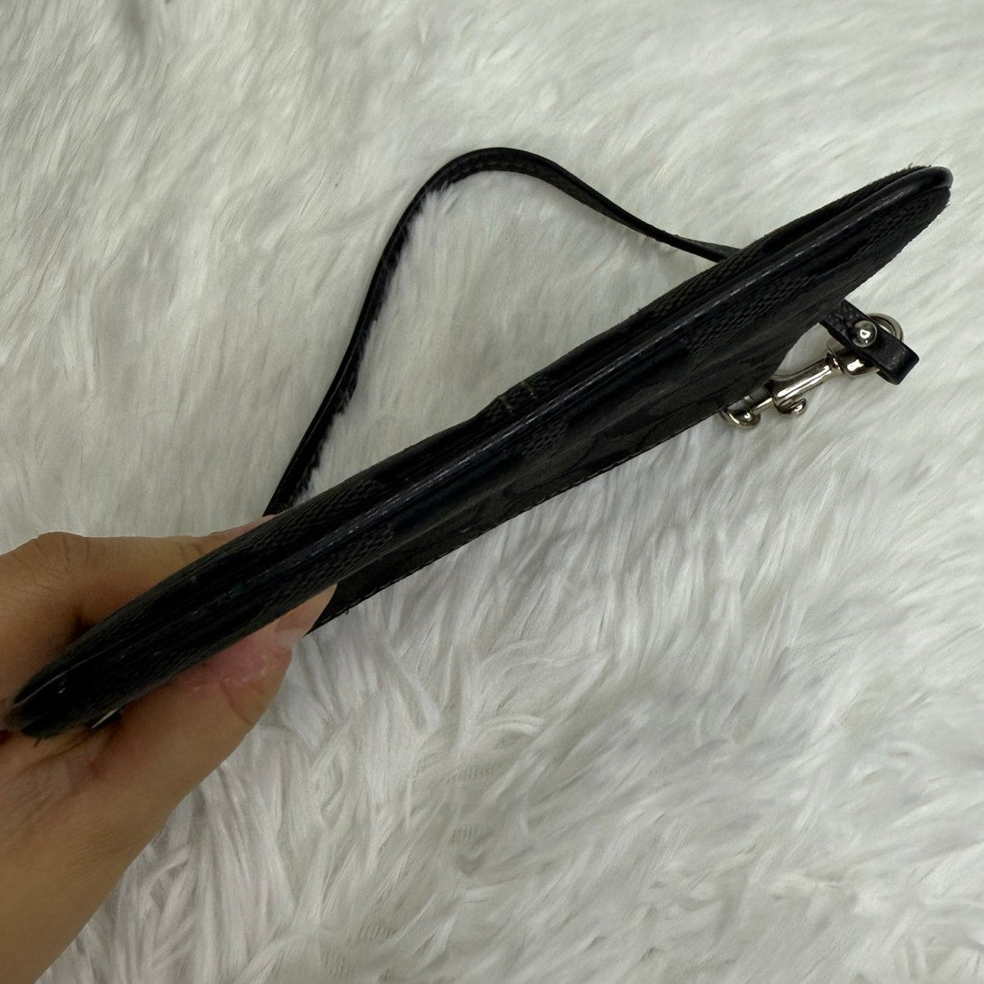 COACH Black Signature Canvas Wristlet