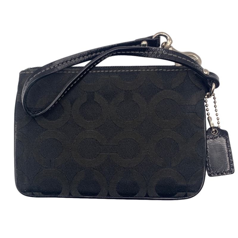 COACH Black Signature Canvas Wristlet