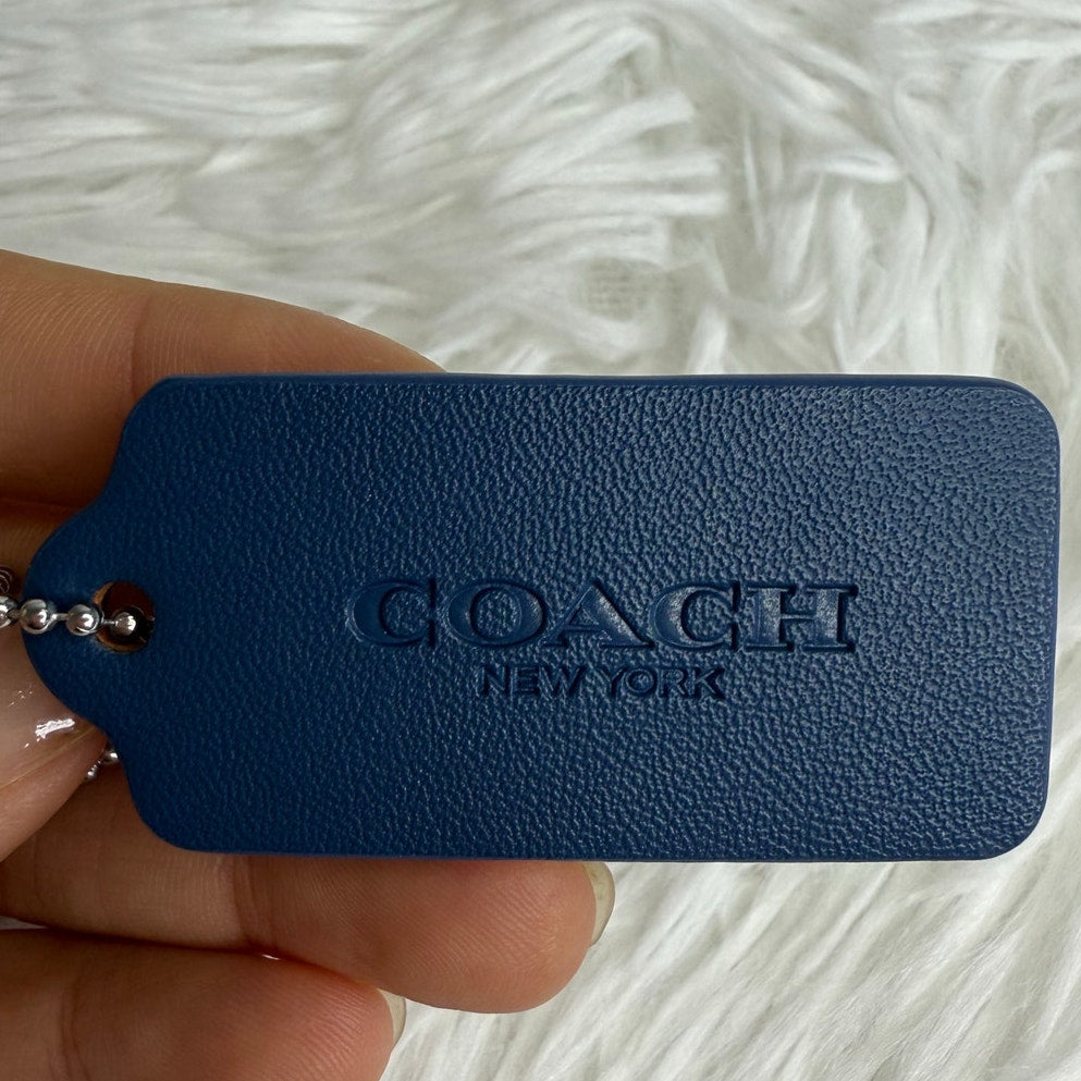 2" COACH Blue Fob Bag Charm Hang tag Hangtag