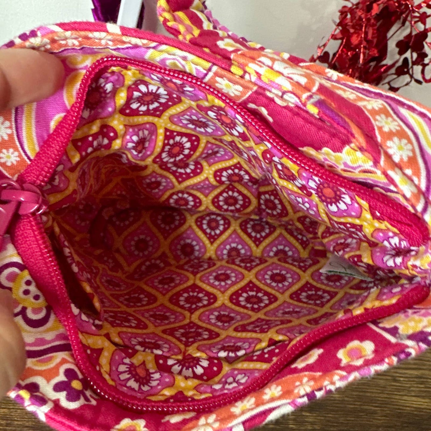 VERA BRADLEY Small Fuchsia and yellow Shoulder Bag