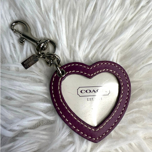 2" y2k COACH Purple Photo Frame Bag Charm Key Fob