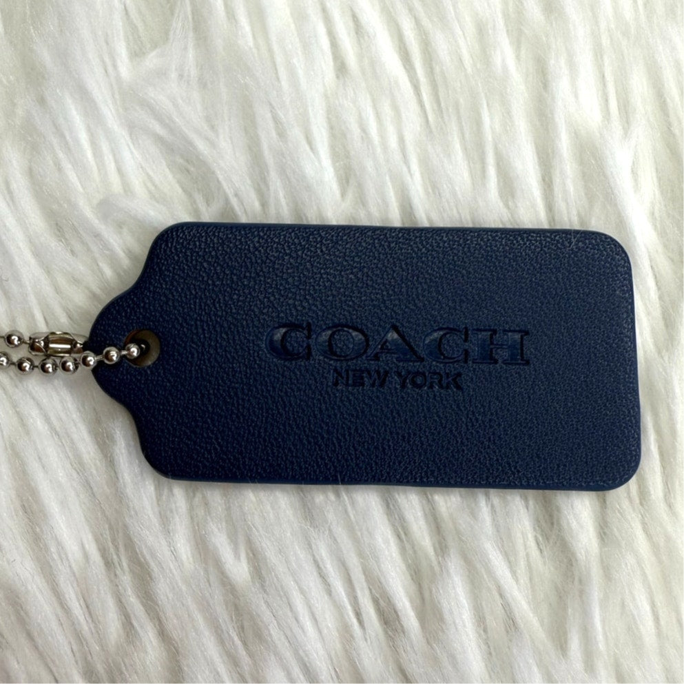 2" COACH Blue Fob Bag Charm Hang tag Hangtag