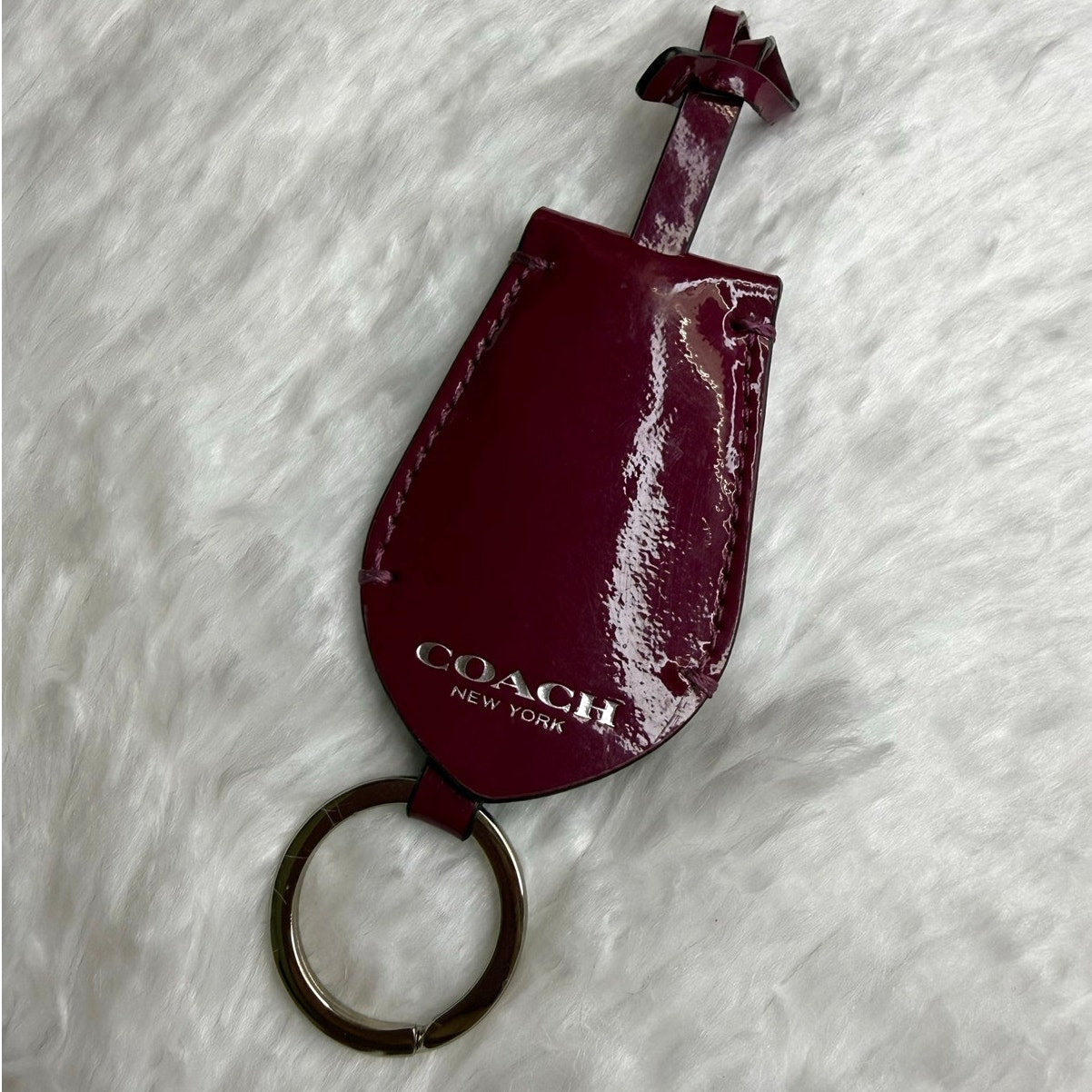 Coach Ring Patent Leather Bag Charm Key Fob