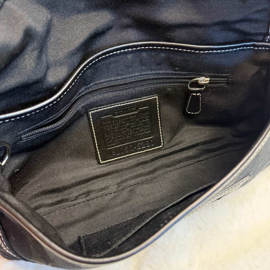 y2k COACH Vintage Black Soho Demi Flap 6280 Shoulder Bag