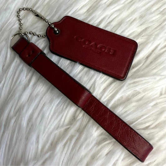 2" COACH Maroon Fob Bag Charm Hang tag Hangtag