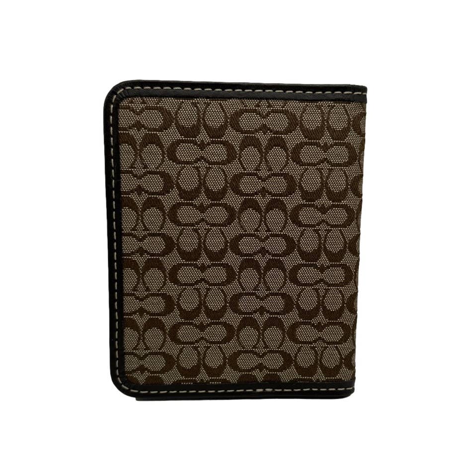 COACH  Brown and Tan Canvas Card holder