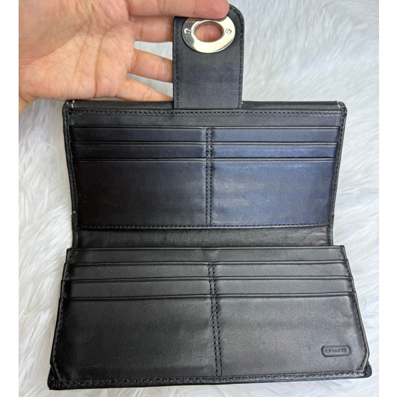 y2k COACH Vintage Soho Black Turn Lock Wallet