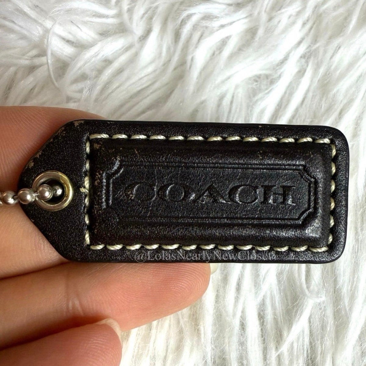 1.5" y2k COACH Brown Fob Bag Charm Hang tag Hangtag