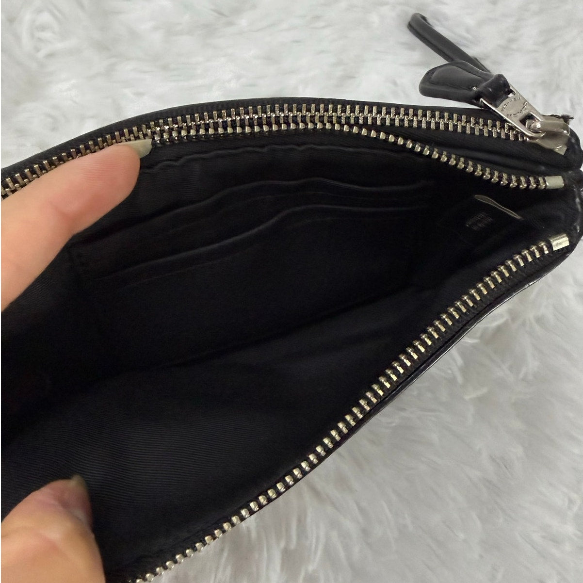 Coach Black Double Zipper Wristlet
