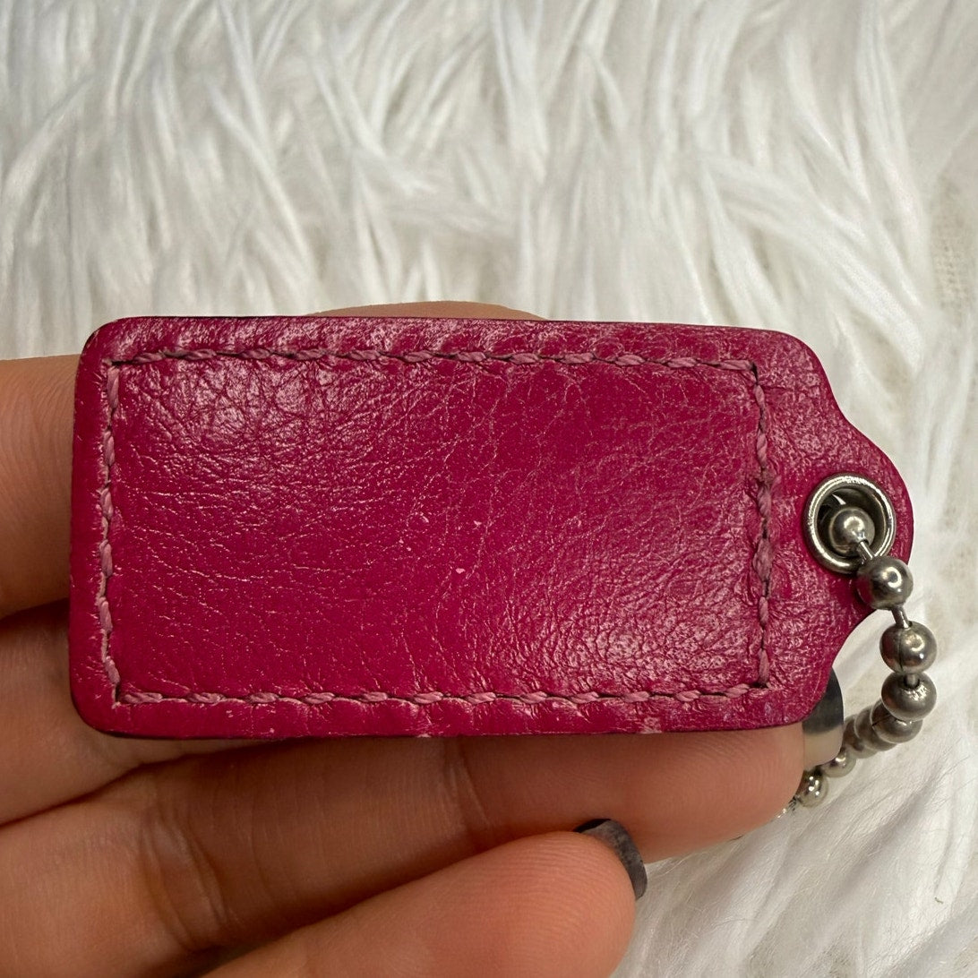 1.5" COACH Pink Fob Bag Charm Hang tag Hangtag