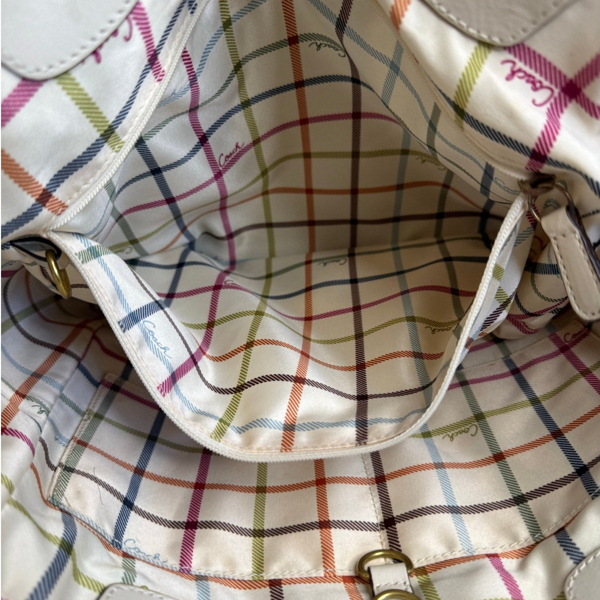 y2k COACH 2008 11791 Heritage Striped Tote Handbag