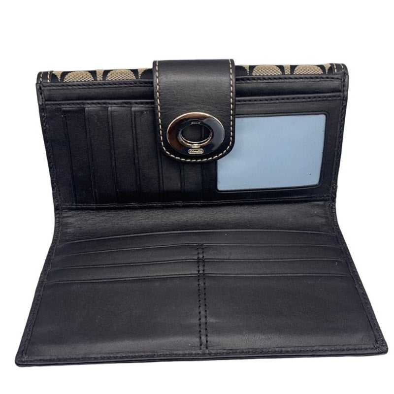 COACH Black Signature Turnlock Wallet