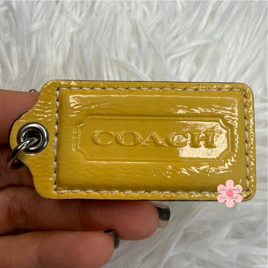 2" COACH Patent Leather Fob Bag Charm Hang tag Hangtag