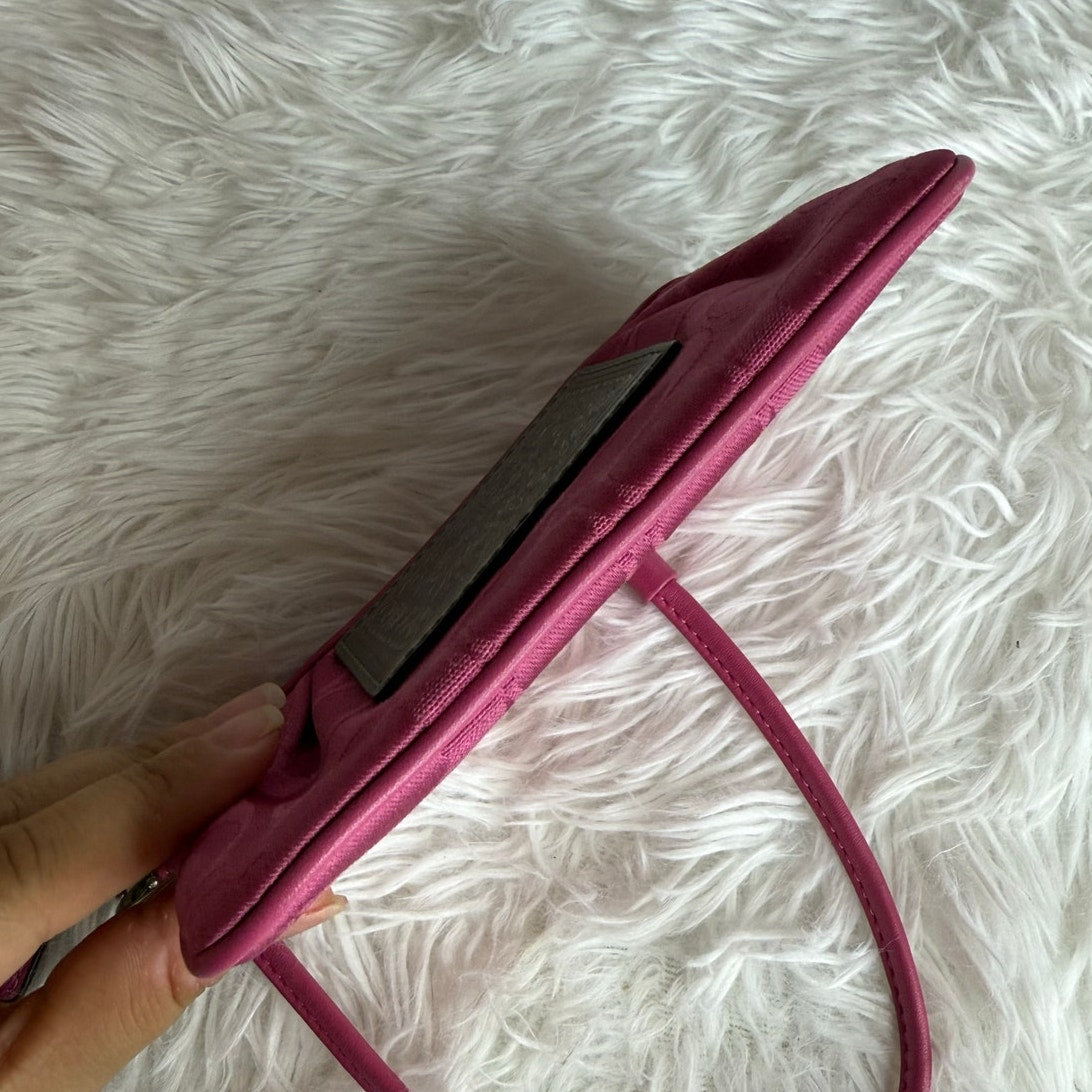 COACH Poppy Pink Silver Wristlet