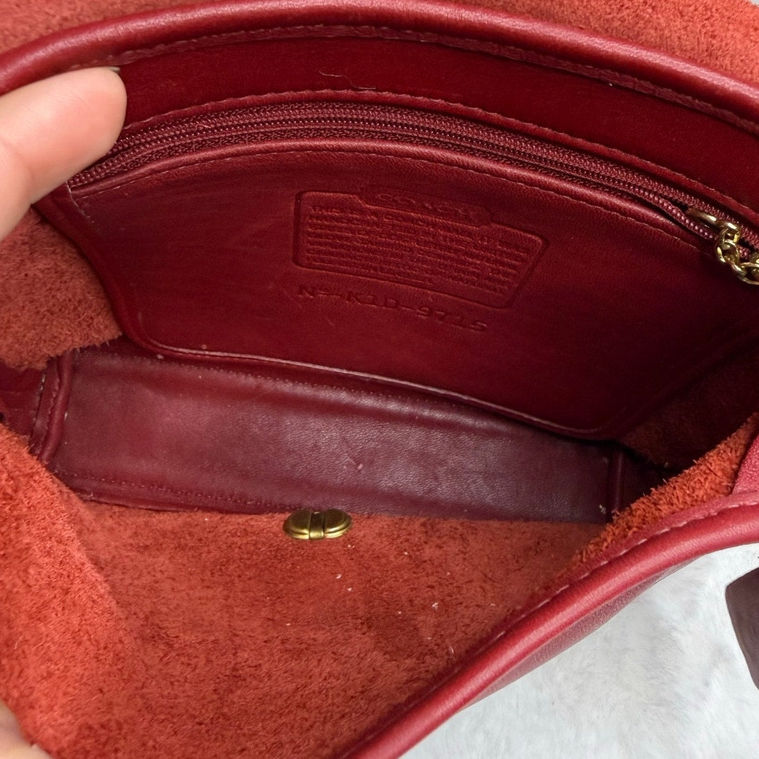 Vintage Coach y2k Red Legacy Companion Flap Crossbody Shoulder Bag