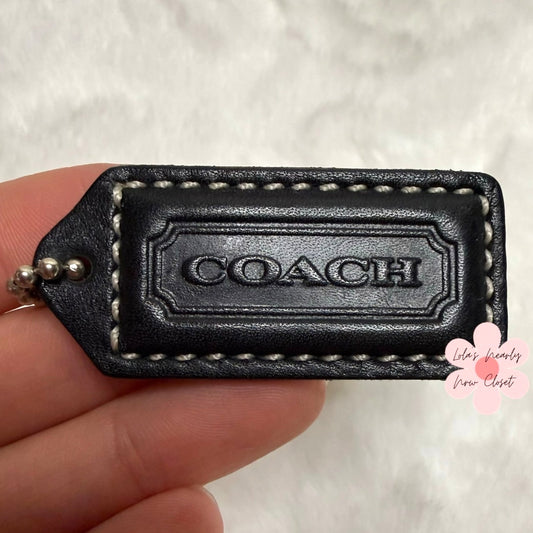 1.5" y2k COACH Vintage Black Fob Bag Charm Hang tag Hangtag