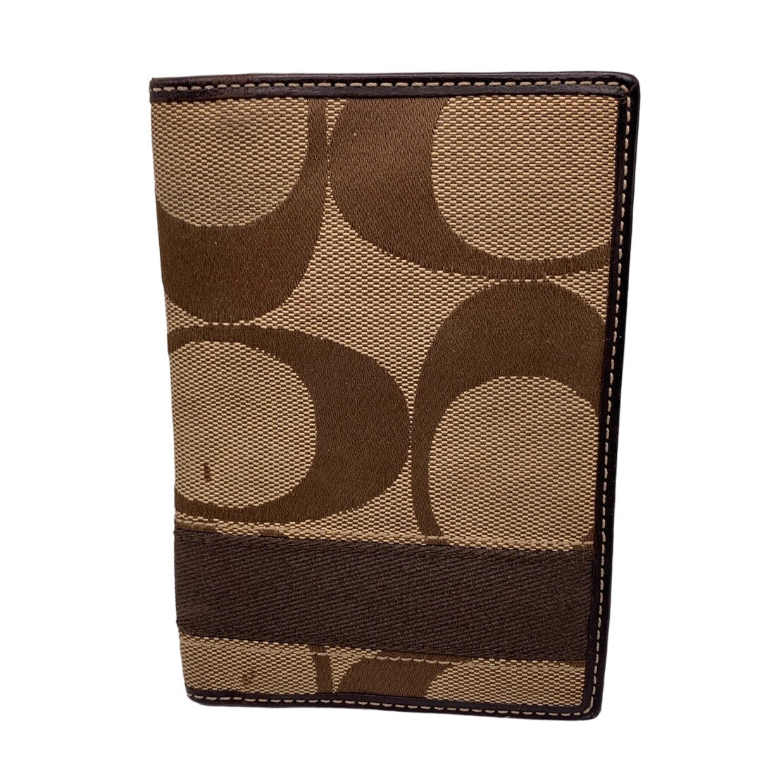 COACH Brown Signature Passport Holder