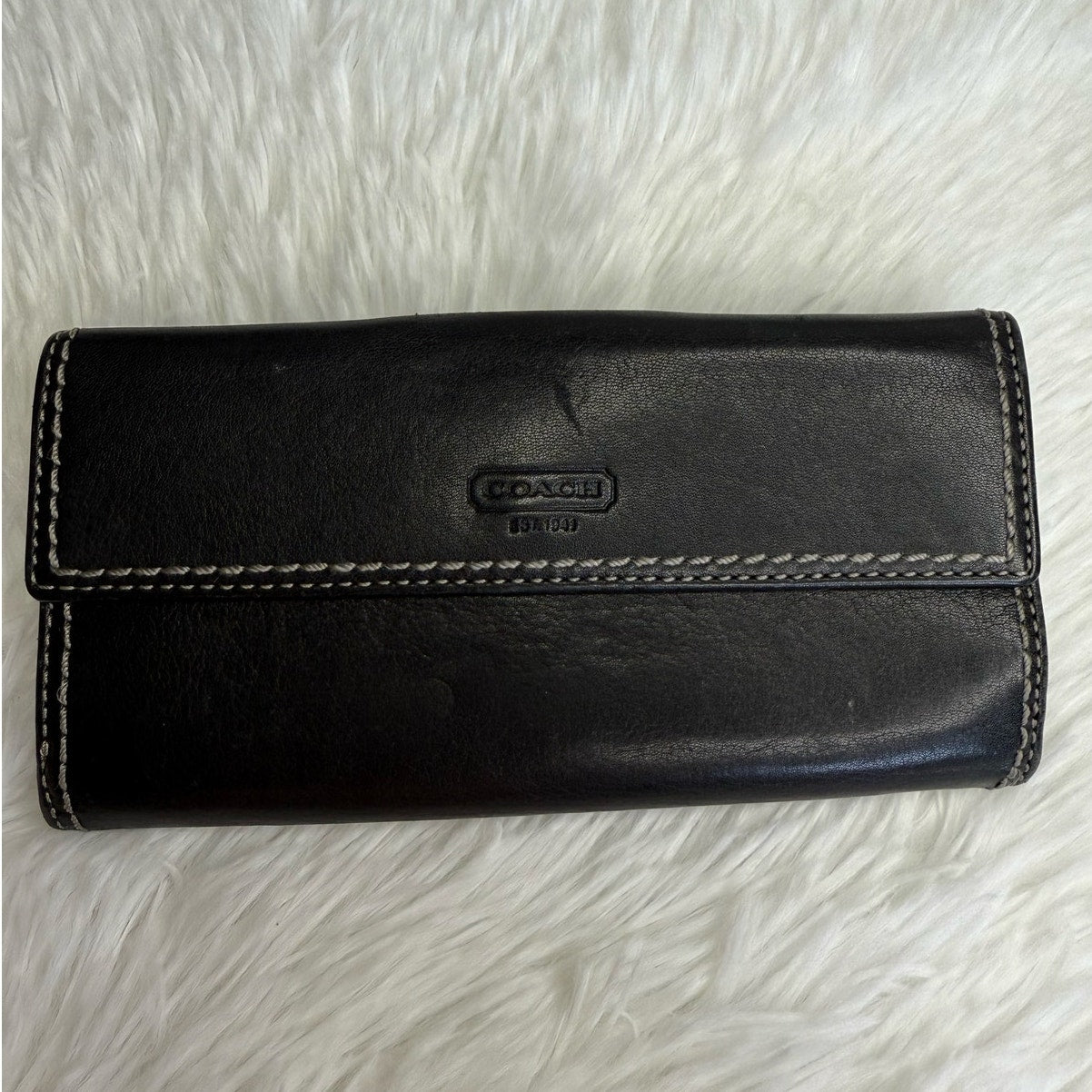 y2k COACH Vintage Soho Black Turn Lock Wallet