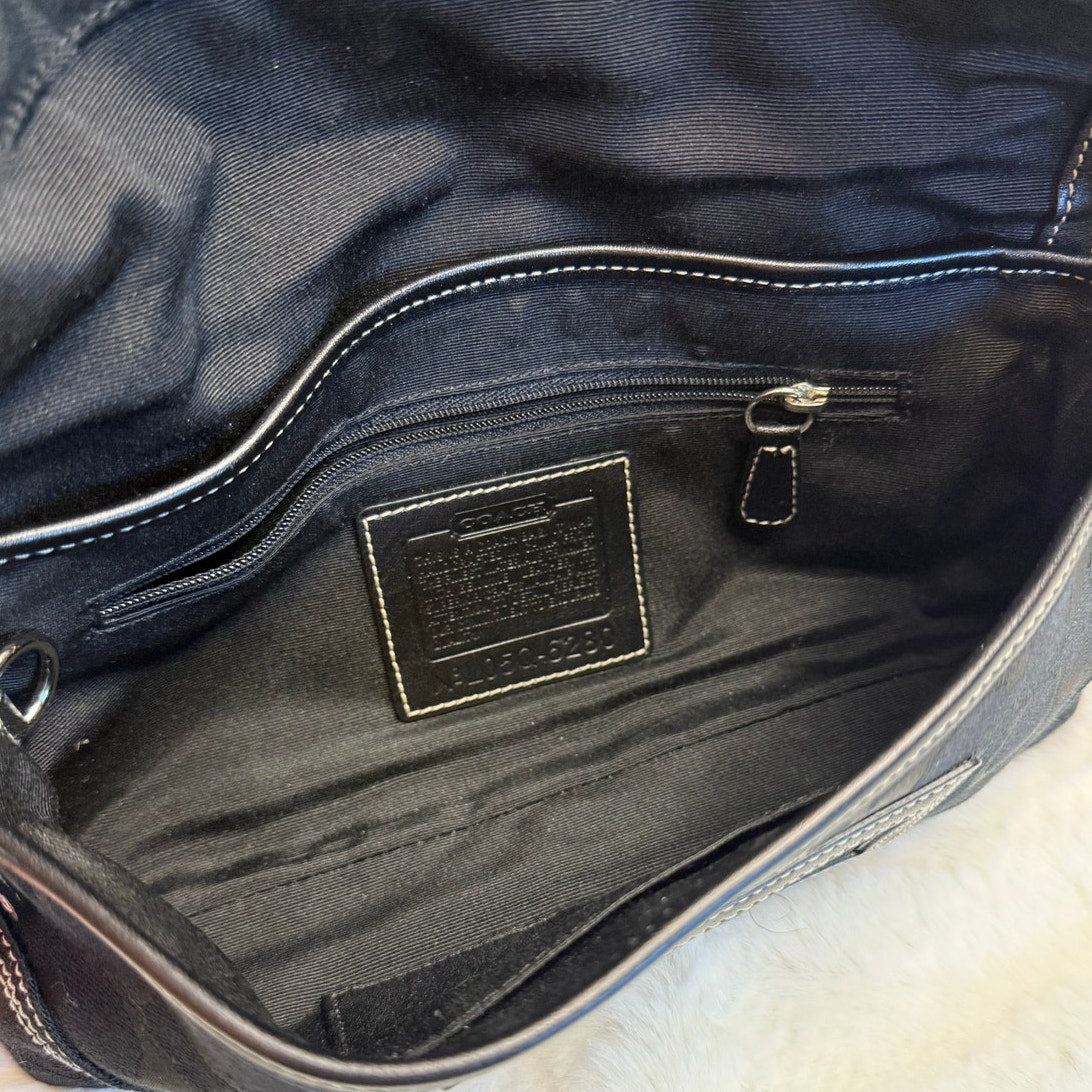 y2k COACH Vintage Black Soho Demi Flap 6280 Shoulder Bag