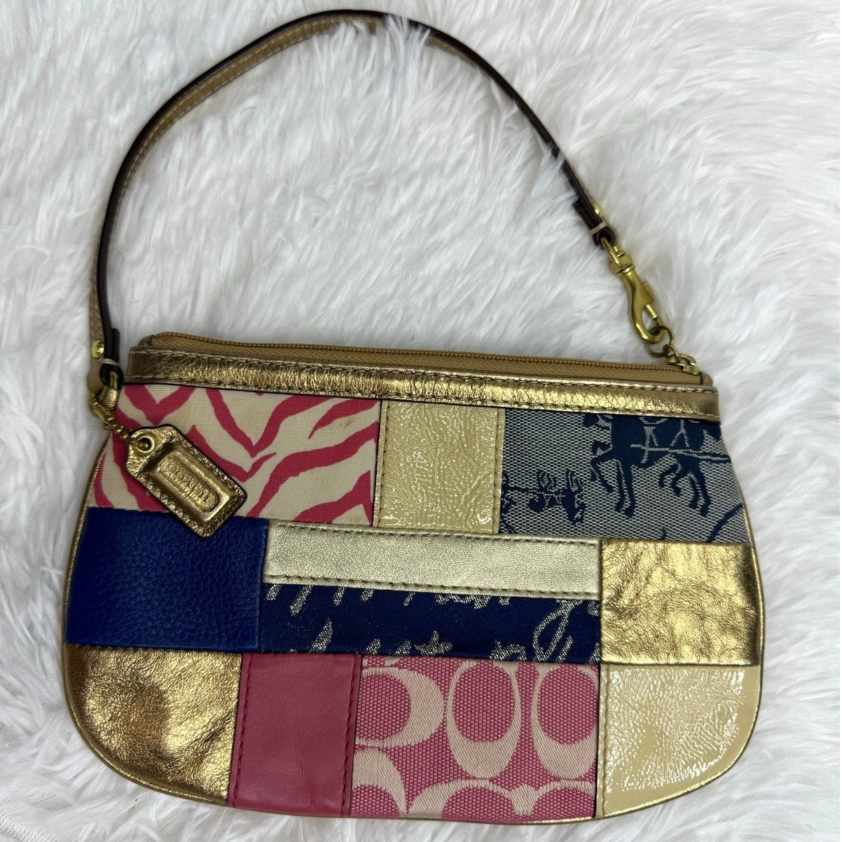 COACH Multicolor Patchwork wristlet