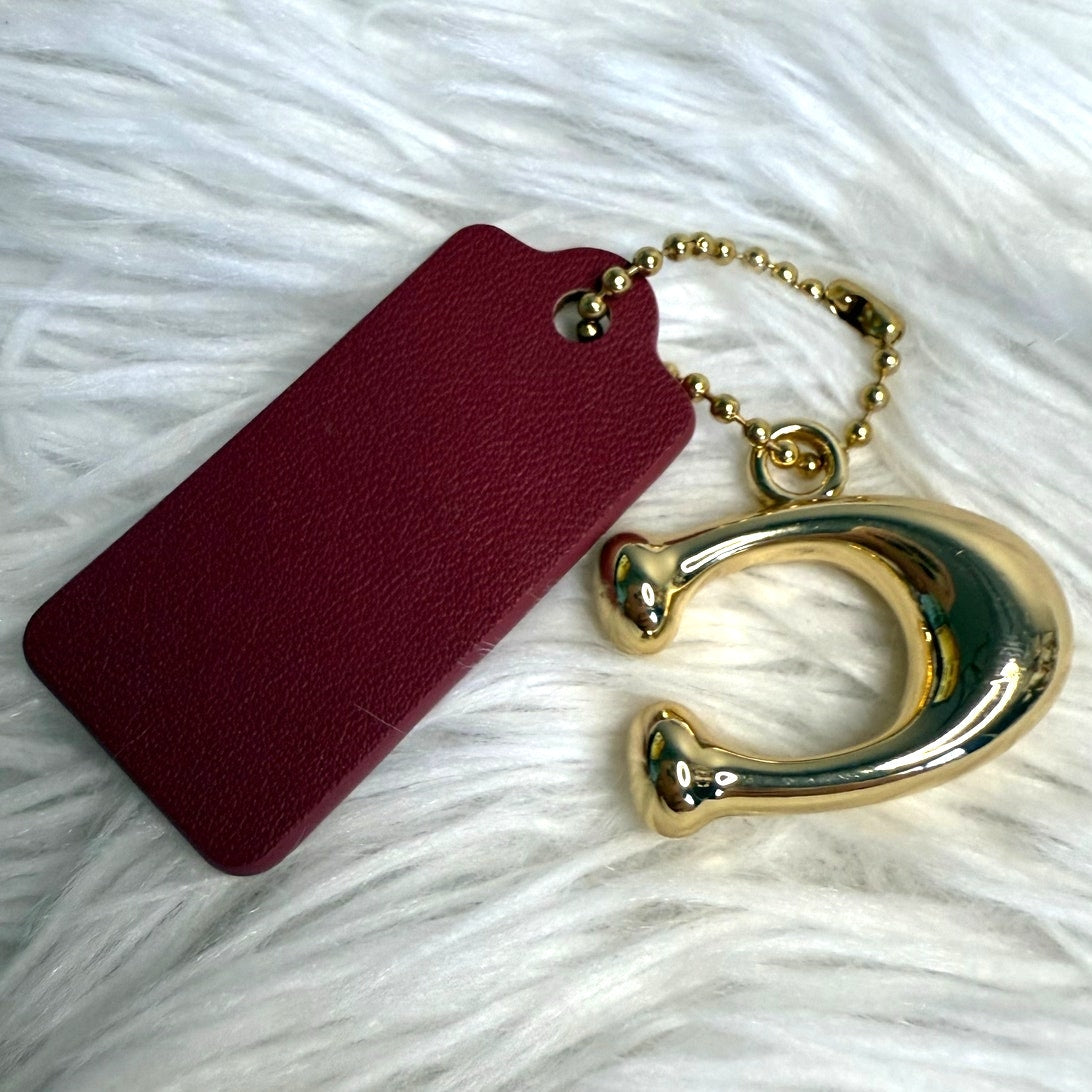 1.5" COACH "C" Hang Tag Hangtag Key Fob Bag Charm