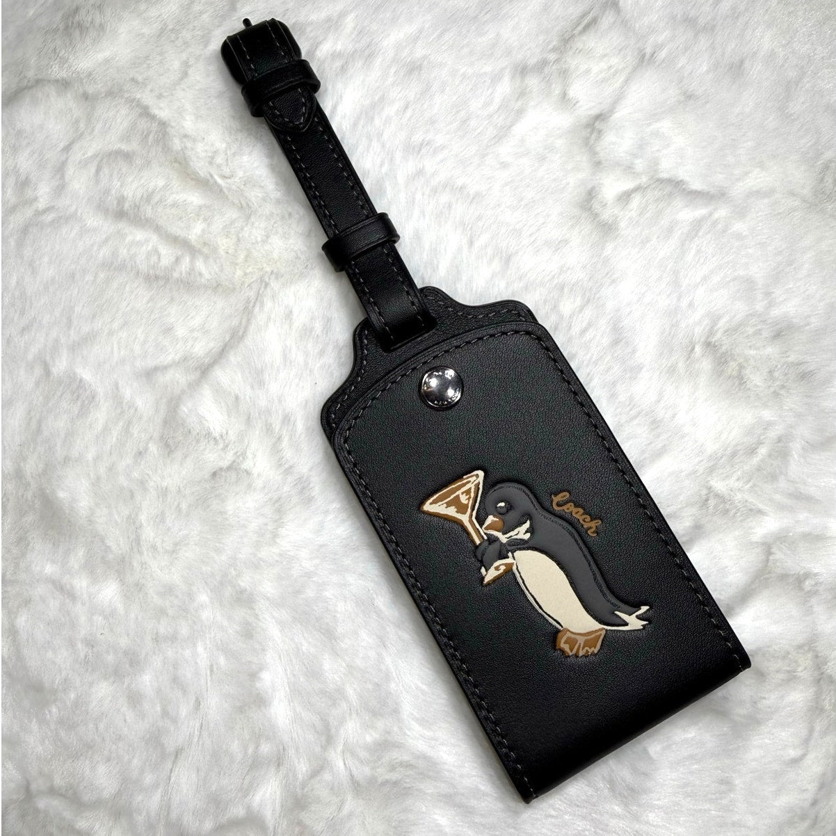 NWT COACH Luggage Tag With Penguin Print
