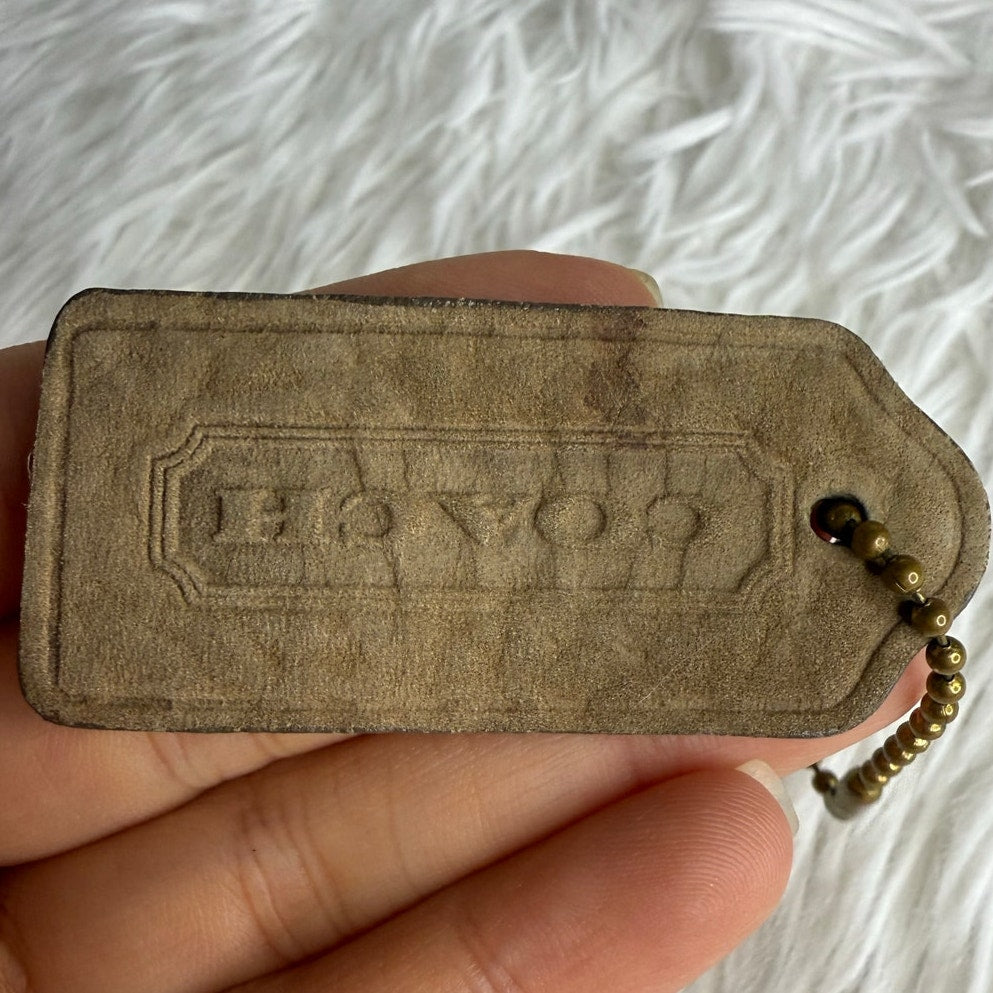 Vintage COACH y2k Nubuck Fob Bag Charm Hang tag Hangtag