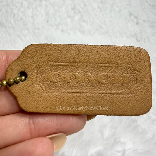 2" Vintage COACH Camal Fob Bag Charm Hang tag Hangtag