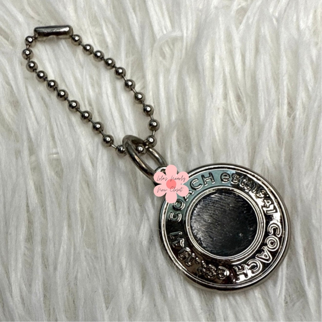 1" Coach Metal Circle Replacement Hangtag Hang Tag Bag Charm