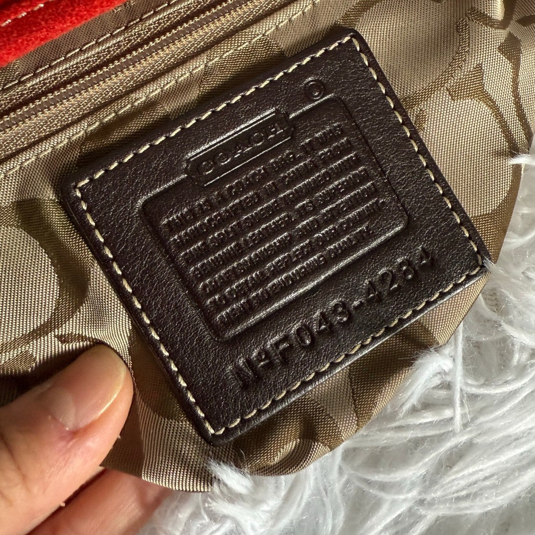 y2k COACH Vintage 4828 Red Suede Hobo Mini Purse Shoulder bag