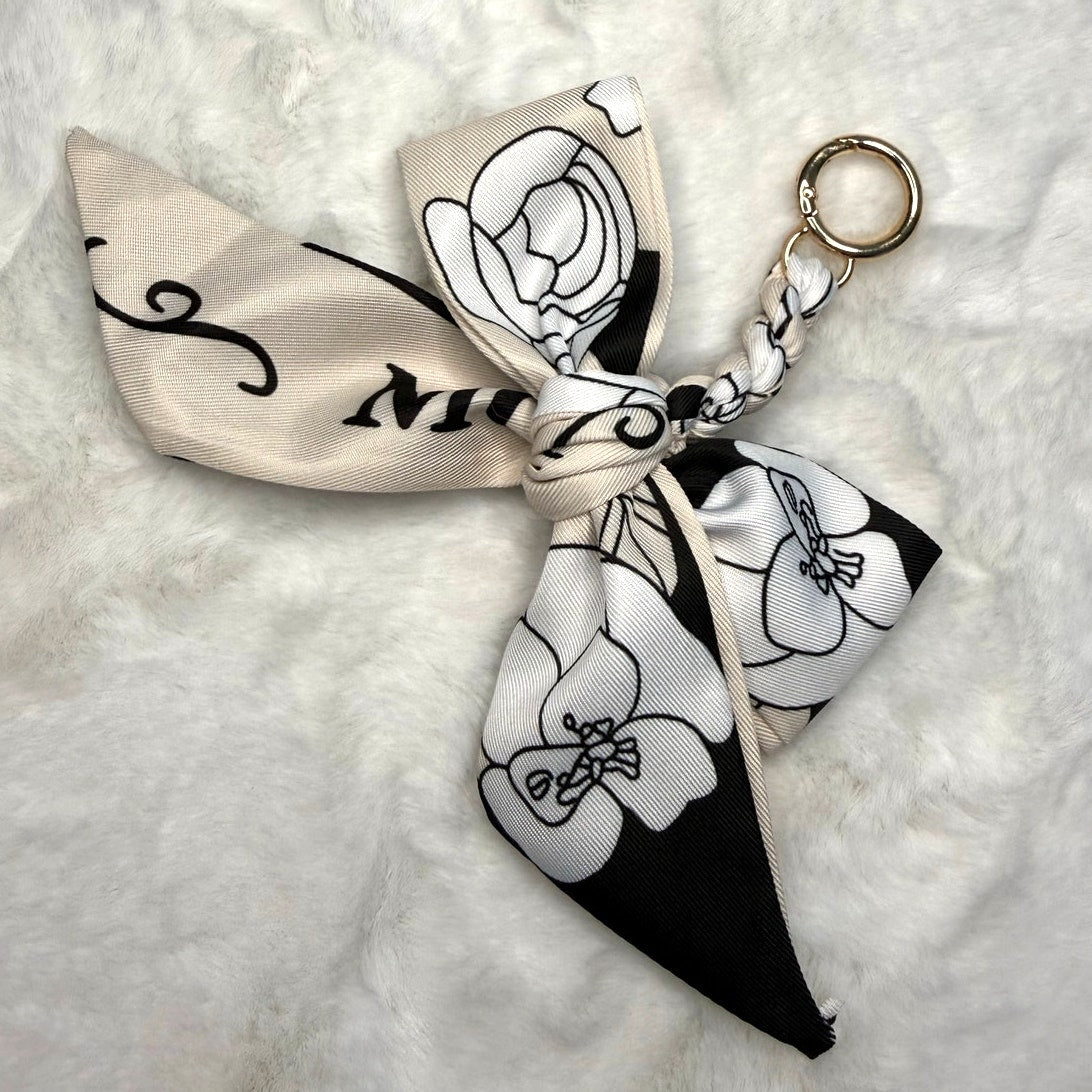 New Weave Bowknot Pendant Bag Charm Soft Silk Scarf Keychain Fashion Charm