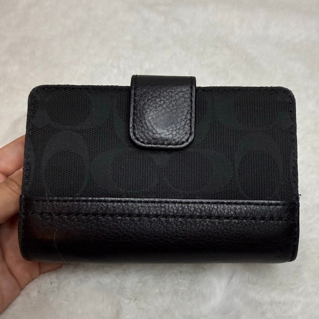 COACH Black Signature Canvas Wallet
