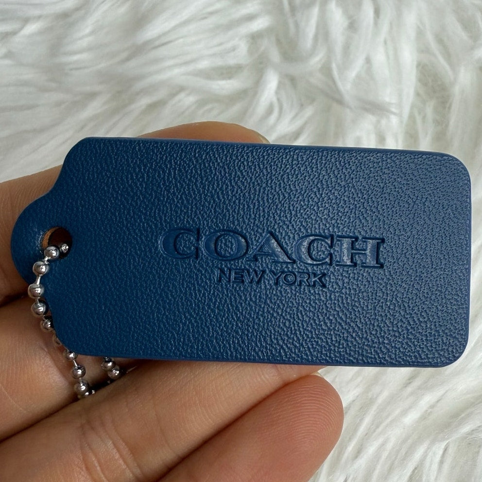 2" COACH Blue Fob Bag Charm Hang tag Hangtag