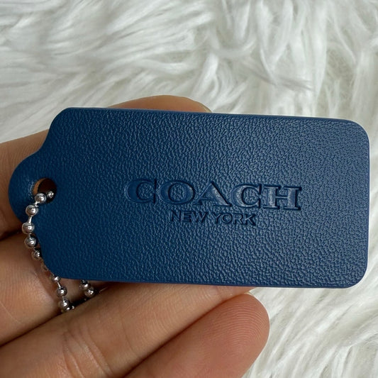 2" COACH Blue Fob Bag Charm Hang tag Hangtag