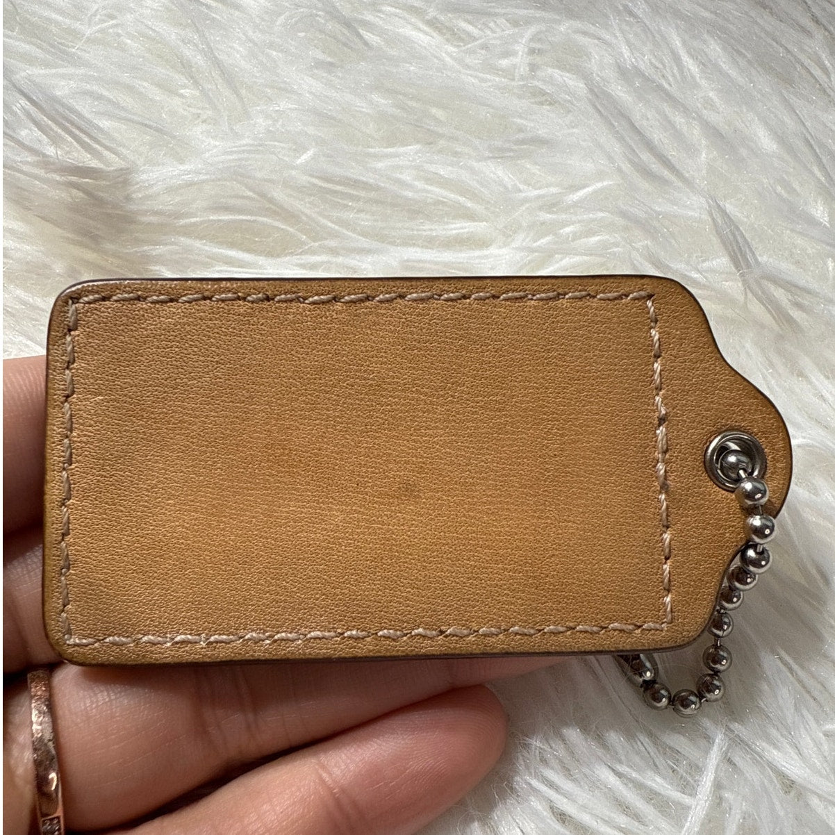 2.5" COACH Tan Fob Bag Charm Hang tag Hangtag