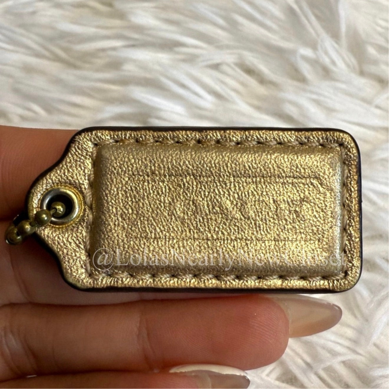 1.5" COACH Gold Fob Bag Charm Hang tag Hangtag