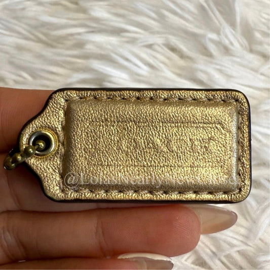 1.5" COACH Gold Fob Bag Charm Hang tag Hangtag
