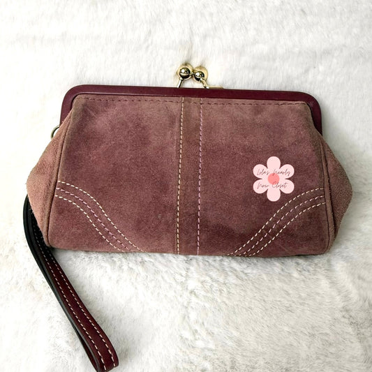 y2k Coach Vintage Plum Kisslock Wristlet