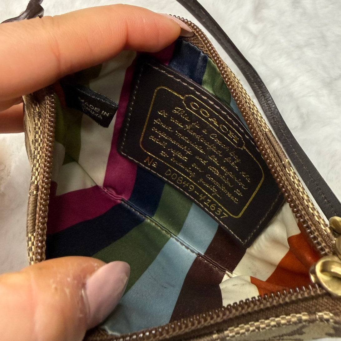 y2k COACH Legacy Stripe Wristlet