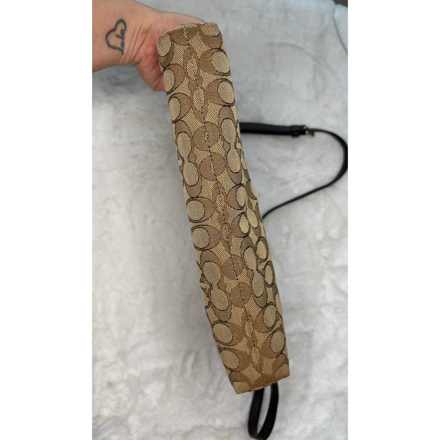 COACH Brown Signature Outline Crossbody