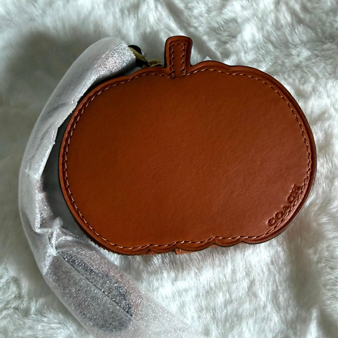 NWT Coach Pumpkin Coin Case Wristlet